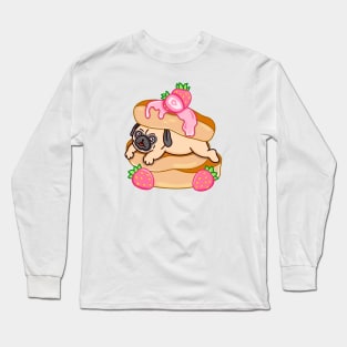 Pug Loves Pancakes Long Sleeve T-Shirt